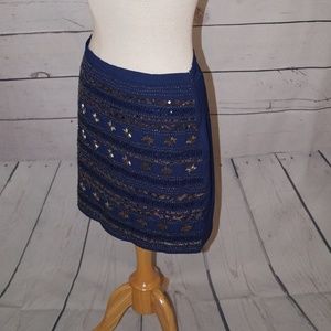 Blue Beaded Skirt